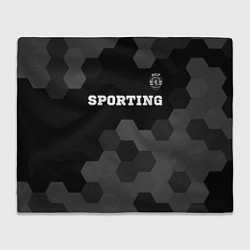 Плед флисовый Sporting sport на темном фоне: символ сверху, цвет: 3D-велсофт