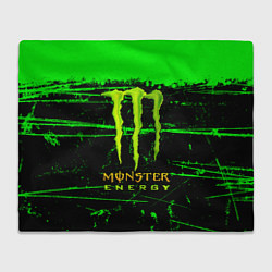 Плед флисовый Monster energy green neon, цвет: 3D-велсофт