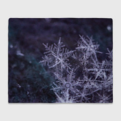 Плед флисовый Снежинки макро фото, цвет: 3D-велсофт
