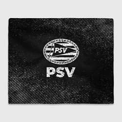 Плед флисовый PSV с потертостями на темном фоне, цвет: 3D-велсофт
