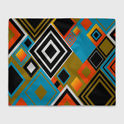 Плед флисовый Фон из разноцветных квадратов, цвет: 3D-велсофт