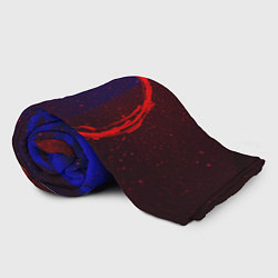 Плед флисовый Синий и красный абстрактный дым и краски, цвет: 3D-велсофт — фото 2