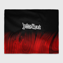 Плед флисовый Judas Priest red plasma, цвет: 3D-велсофт