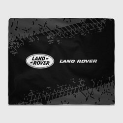 Плед флисовый Land Rover speed на темном фоне со следами шин: на, цвет: 3D-велсофт