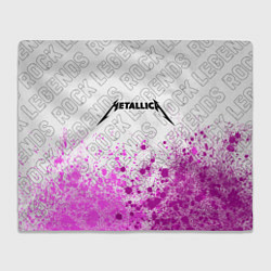 Плед флисовый Metallica rock legends: символ сверху, цвет: 3D-велсофт