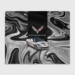 Плед флисовый Chevrolet Corvette - Motorsport - Racing team, цвет: 3D-велсофт