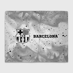 Плед флисовый Barcelona sport на светлом фоне: надпись и символ, цвет: 3D-велсофт