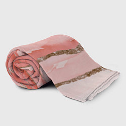 Плед флисовый Розовое золото акварель, цвет: 3D-велсофт — фото 2
