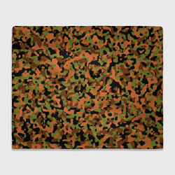 Плед флисовый Камуфляж осенний лес мелкий, цвет: 3D-велсофт