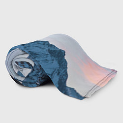 Плед флисовый Белые зимние горы с дорогой, цвет: 3D-велсофт — фото 2
