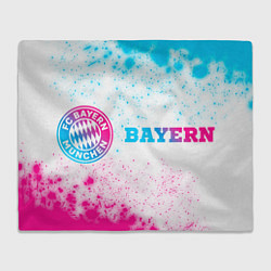 Плед флисовый Bayern neon gradient style: надпись и символ, цвет: 3D-велсофт