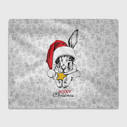 Плед флисовый Rabbit with cookies, merry Christmas, цвет: 3D-велсофт