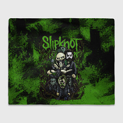 Плед флисовый Slipknot green art, цвет: 3D-велсофт