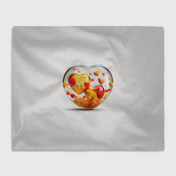 Плед флисовый Влюблённые сердца - сувенир, цвет: 3D-велсофт