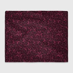 Плед флисовый Бордовые розы цветочный узор, цвет: 3D-велсофт