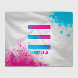 Плед флисовый OneRepublic neon gradient style, цвет: 3D-велсофт