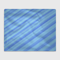 Плед флисовый Сине-голубые полосы абстракция, цвет: 3D-велсофт