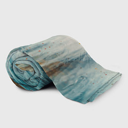 Плед флисовый Абстрактные водянистые паттерны и краски, цвет: 3D-велсофт — фото 2