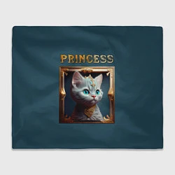 Плед флисовый Кошечка принцесса - картина в рамке, цвет: 3D-велсофт