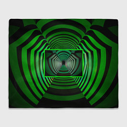 Плед флисовый Зелёный туннель - оптическая иллюзия, цвет: 3D-велсофт