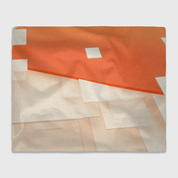 Плед флисовый Абстрактные геометрические оранжевые и светлые фиг, цвет: 3D-велсофт