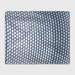 Плед флисовый Геометрические бело-синие круги, цвет: 3D-велсофт