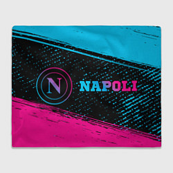 Плед флисовый Napoli - neon gradient: надпись и символ, цвет: 3D-велсофт