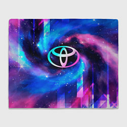 Плед флисовый Toyota неоновый космос, цвет: 3D-велсофт