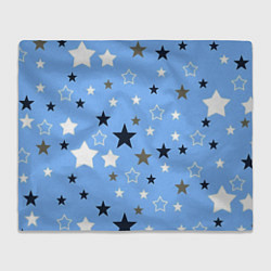 Плед флисовый Звёзды на голубом фоне, цвет: 3D-велсофт