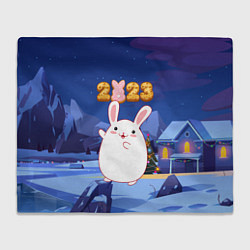 Плед флисовый Круглый кролик 2023, цвет: 3D-велсофт