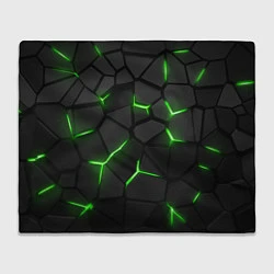 Плед флисовый Green neon steel, цвет: 3D-велсофт