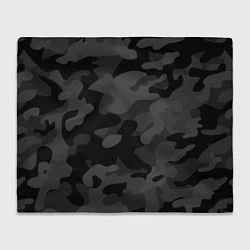 Плед флисовый Черный ночной камуфляж, цвет: 3D-велсофт