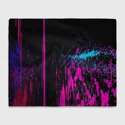 Плед флисовый Фиолетовые линии и нейроны, цвет: 3D-велсофт