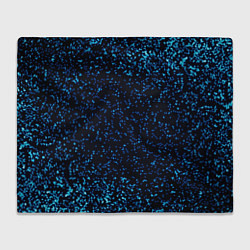 Плед флисовый Неоновый синий блеск на черном фоне, цвет: 3D-велсофт