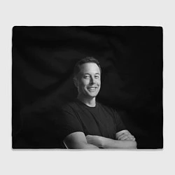 Плед флисовый Илон Маск, портрет, цвет: 3D-велсофт