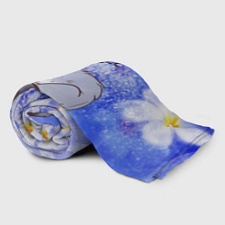 Плед флисовый Енот спит на снегу, цвет: 3D-велсофт — фото 2
