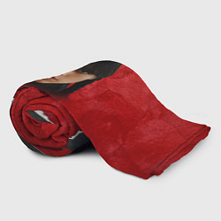 Плед флисовый Уэнсдэй красно-черный фон, цвет: 3D-велсофт — фото 2