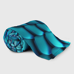 Плед флисовый Чешуя бирюзовая металлик, цвет: 3D-велсофт — фото 2