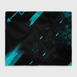 Плед флисовый Abstraction Line blue, цвет: 3D-велсофт