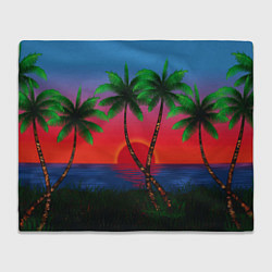 Плед флисовый Пальмы и море, цвет: 3D-велсофт