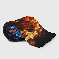 Плед флисовый Битва огней - два пламени, цвет: 3D-велсофт — фото 2