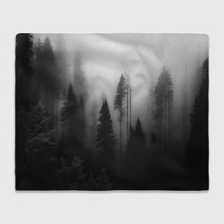 Плед флисовый Красивый лес и туман, цвет: 3D-велсофт
