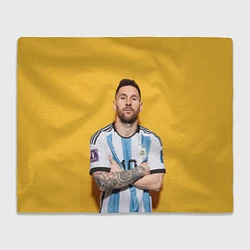 Плед флисовый Lionel Messi 10, цвет: 3D-велсофт