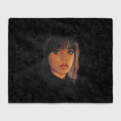 Плед флисовый Портрет Уэнздей Аддамс, цвет: 3D-велсофт