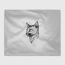Плед флисовый Арт белая кошка, цвет: 3D-велсофт