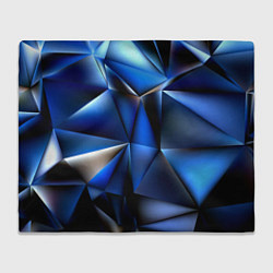 Плед флисовый Polygon blue abstract, цвет: 3D-велсофт