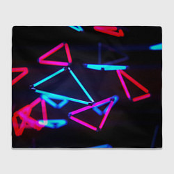 Плед флисовый Неоновые фигуры ночь, цвет: 3D-велсофт