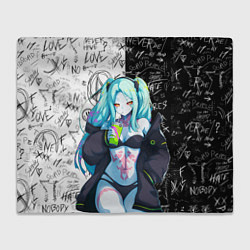 Плед флисовый Ребекка из Киберпанка 2077, цвет: 3D-велсофт