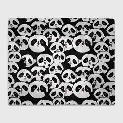 Плед флисовый Весёлые панды, цвет: 3D-велсофт