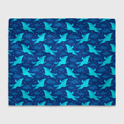 Плед флисовый Единорог в ночных облаках, цвет: 3D-велсофт